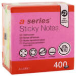 A-series Jegyzettömb öntapadó 75x75mm 4x100lap A-series brilliant mix sárga, pink, zöld, narancssárga (AS0891) - nyomtass-olcson