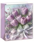  IRIS matt papírtasak tulipáncsokros lila 18 x 23cm (QX_IMPEX_KFT_370506) (QX_IMPEX_KFT_370506)