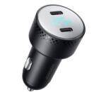 JOYROOM autós töltő 2 Type-C aljzat (70W, PD gyorstöltő 3.0, LED jelzés) FEKETE (JR-CCD02) - aqua
