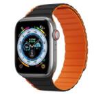 Dux Ducis pótszíj (egyedi méret, nagy, szilikon, 3D, mágneses) FEKETE/NARANCSSÁRGA Apple Watch Series 10 46mm / Watch Ultra 2 49mm / Watch (GP-142271)