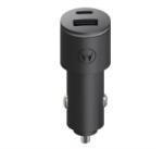 Motorola TURBOPOWER autós töltő USB+Type-C aljzat (45W, PD gyorstöltő 3.0) FEKETE (B0DJH9HFNR) - aqua