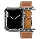 Hoco WA17 pótszíj (egyedi méret, kicsi, szilikon, bőr hatású, állítható) BARNA Apple Watch Series 10 42mm / Watch Series 9 41mm / Watch