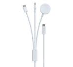 DEVIA töltőkábel 3in1 (Type-C - lightning/Type-C, Apple Watch töltő, 7.5W, wireless, 120cm) FEHÉR (EA520_W) (EA520_W)