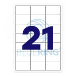 BLUERING Etikett címke, 63, 5x38, 1mm, 100 lap, 21 címke/lap