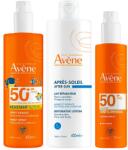 Avene - Pachet Avène - Spray protectie solara SPF 50+ 400 ml + Spray protectie solara 100% invizibil SPF 50 200 ml + Lotiune after sun, 400 ml