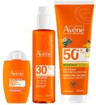 Avene - Pachet Avène - Fluid protectie solara fata Ultra Radiance SPF 50+, 50 ml + Ulei satinat protectie solara SPF 30, 200 ml + Lotiune protectie solara copii SPF 50+, 250 ml