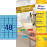 AVERY Etikett címke, 45, 7 x21, 2mm, univerzális visszaszedhető, 48 címke/ív, 20 ív/doboz, kék (L6039-20) (L6039-20)