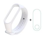 gigapack Szilikon keret (egyedi méret, szilikon szíj + full screen, PET kijelzővédő fólia) FEHÉR Xiaomi MI Band 4 / MI Band 3 ' csomagolás