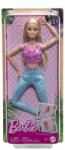 Barbie Papusa Barbie Made to Move - Blonda cu top mov, 32cm Papusa