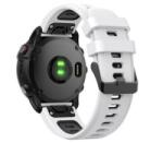 gigapack Pótszíj (egyedi méret, 22mm, szilikon, fekete csat, QuickFit csatlakozás) FEHÉR/FEKETE Garmin Instinct 3 Solar 45mm / Instinct 3 45mm / (GP-149190)