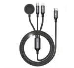 Awei töltőkábel 3in1 (Type-C - lightning/Type-C, Apple Watch töltő, 100W, wireless, gyorstöltő, 120cm) FEKETE (W23_B) - aqua