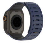 Dux Ducis CS pótszíj (egyedi méret, nagy, szilikon, lyukacsos, mágneses) SÖTÉTKÉK/FEKETE Apple Watch Series 5 44mm / Watch Series 4 44mm / (GP-164439)