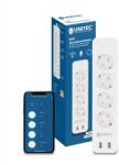 Unitec 30798 WIFI Priza 4x2 | Prize inteligente Wi-Fi cu temporizator | Masurarea costurilor energiei | Control vocal si APP | Cu 2 iesiri USB (30798)