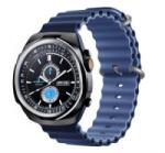 DEVIA DELUXE SPORT6 pótszíj (egyedi méret, nagy, szilikon, állítható, hullám) SÖTÉTKÉK/VILÁGOSKÉK Apple Watch Series 10 46mm / Watch