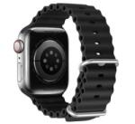 Dux Ducis pótszíj (egyedi méret, nagy, szilikon, állítható, hullám) FEKETE Apple Watch Series 10 46mm / Watch Ultra 2 49mm / Watch Ultra 49mm (GP-142282)