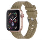 gigapack Pótszíj (egyedi méret, nagy, környezetbarát szilikon, lyukacsos, légáteresztő, csíkos) SÖTÉTZÖLD Apple Watch Series 2 42mm /