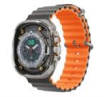DEVIA DELUXE SPORT6 pótszíj (egyedi méret, kicsi, szilikon, állítható, hullám) VILÁGOSSZÜRKE/NARANCSSÁRGA Apple Watch Series 10 42mm /