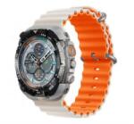DEVIA DELUXE SPORT6 pótszíj (egyedi méret, nagy, szilikon, állítható, hullám) BÉZS/NARANCSSÁRGA Apple Watch Series 10 46mm / Watch Series 7