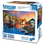 KS Games Puzzle KS Games din 3000 piese - Apus de soare în portul american (23023) Puzzle