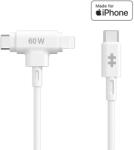 Hyper USB-C apa - USB-C / Lightning apa Adat- és töltőkábel 1.5m - Fehér (HJ4010WHGL) (HJ4010WHGL)
