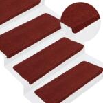 vidaXL 15 db piros öntapadó lépcsőszőnyeg 65x24, 5x3, 5 cm (343480)