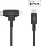 Hyper USB-C apa - USB-C / Lightning apa Adat- és töltőkábel 1.5m - Fekete (HJ4010BKGL) (HJ4010BKGL)