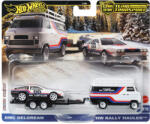 Mattel Hot Wheels, Car Culture, Team Transport, DMC Delorean & HW Rally Hauler, masina Premium, scara 1: 64, JBM35