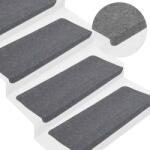 vidaXL 15 db szürke öntapadó lépcsőszőnyeg 65x24, 5x3, 5 cm (343479)
