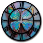 Wallity Ceas de perete Blue Butterfly 5050MS-024 , 50 cm