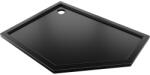 Mexen Flow петдесетостенен тънък ляв душ корито 100 x 80 cm, черен мат - 46P708010L (46P708010L)
