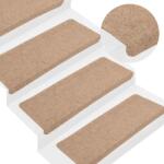 vidaXL 15 db bézs öntapadó lépcsőszőnyeg 65x24, 5x3, 5 cm (343476)