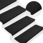 vidaXL 15 db antracitszürke öntapadó lépcsőszőnyeg 65x24, 5x3, 5 cm (343477)