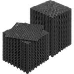VEVOR Moduláris PVC vízelvezető padlólapok 50 darabos fekete készlet 30x30 cm