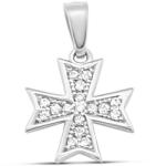 ÉkszerM Fehérarany Kereszt Medál AU 93430