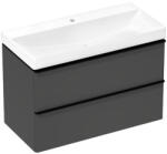 Hansgrohe Xelu Q 980/475 2 fiókos mosdószekrény mosdóval, matt fekete fogantyú/matt gyémántszürke 54384670 (54384670)