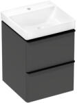 Hansgrohe Xelu Q 480/475 2 fiókos mosdószekrény mosdóval, matt fekete fogantyú/matt gyémántszürke 54369670 (54369670)