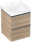 Hansgrohe Xelu Q 480/475 2 fiókos mosdószekrény mosdóval, króm fogantyú/természetes tölgy 54370000 (54370000)