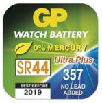 GP Batteries 357 SR44 V357 SR1154W D357 303 Ultra Plus 1, 55V Ezüst Oxid óraelem (GP-357)