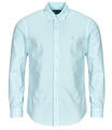 Ralph Lauren Hosszú ujjú ingek CHEMISE DROITE CUSTOM EN OXFORD LEGER TEINTURE MINERALE Kék EU S