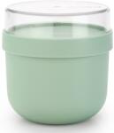 Brabantia Make & Take Breakfast Bowl reggeliző pohár, 500 ml, hő- és fagyálló, felső tárolórekesz (180ml), szivárgás- és légmentes záródás, BPA mentes műanyag, jáde zöld - 204265 (204265)