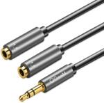 PadForce Adaptor audio PadForce tip splitter pentru casti, 2 conectori Mama de 3.5mm la 1 conector Jack Tata 3.5mm - 0.35 m