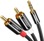PadForce Splitter adaptor audio PadForce, 1 conector Mama Jack de 3.5mm la 2 conectori RCA Tata - 1 m