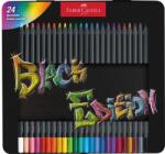 Faber-Castell Creioane colorate triunghiulare black edition cutie metal Faber-Castell, 24 culori/set