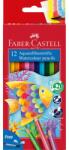 Faber-Castell Creioane colorate hexagonale acuarelă + pensulă Faber-Castell, 12 culori/set