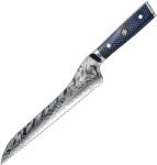 HARAHU Cuțit de bucătărie damasc YU-37415 - Bread / Albastru KP37415