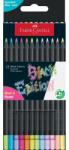 Faber-Castell Creioane colorate triunghiulare black edition pastel + neon Faber-Castell, 12 culori/set