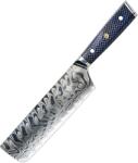 HARAHU Cuțit de bucătărie damasc YU-37417 - Nakiri / Albastru KP37417