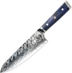 HARAHU Cuțit de bucătărie damasc YU-37418 - Chef / Albastru KP37418