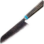 HARAHU Cuțit de bucătărie damasc ZE-37409 - Santoku / Maro / Albastru KP37409