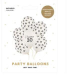 Partydeco Szám, Számos lufi 11" 28cm 6db, 30-as számmal, masni (LUFI333625)